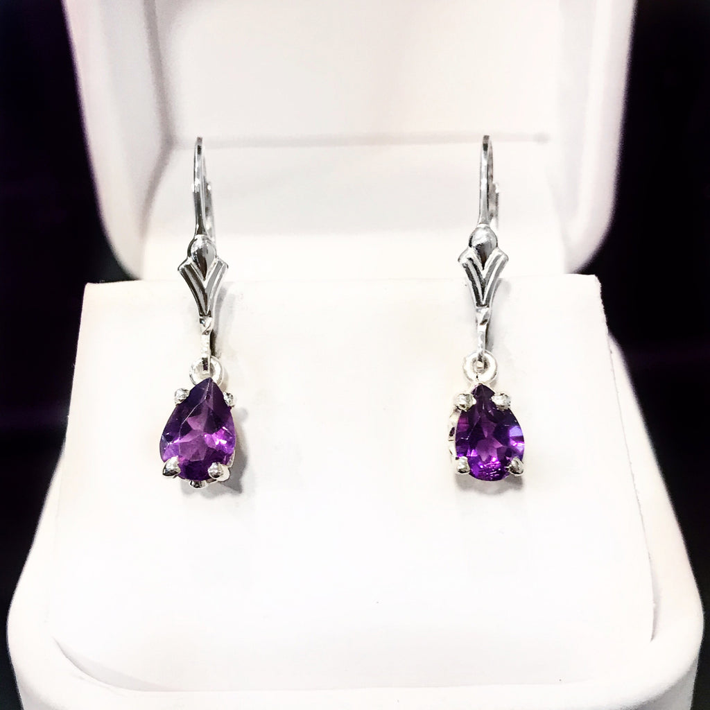 Amethyst Sterling Silver Drop Earrings