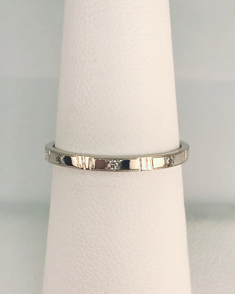 14k White Gold and Laboratory Grown Diamond Stackable Band