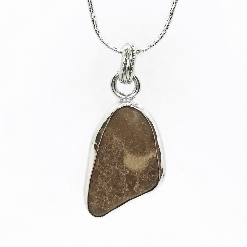 Beach Stone Sterling Silver Necklace