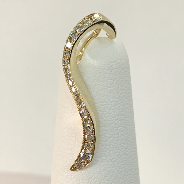 Contemporary Hand Forged Lab Diamond Pendant