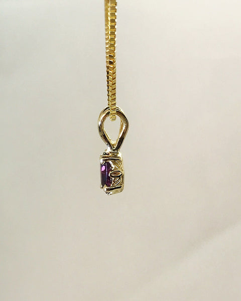 Genuine Ruby 14k Yellow Gold Necklace