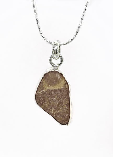 Beach Stone Sterling Silver Necklace