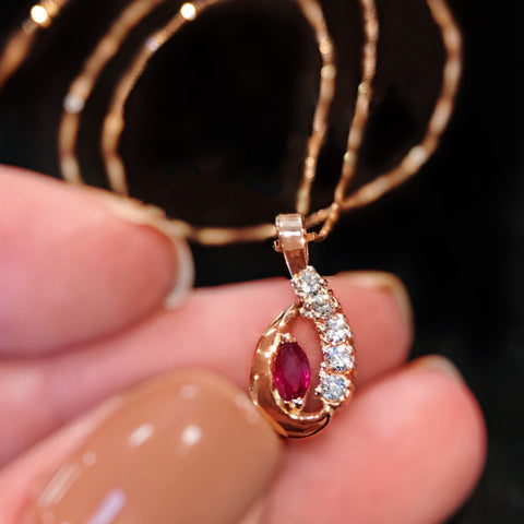 Ruby Rose Gold Necklace