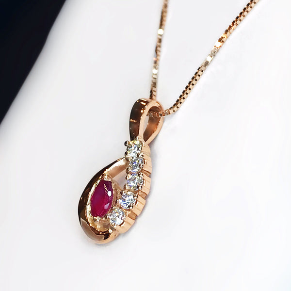 Ruby Rose Gold Necklace