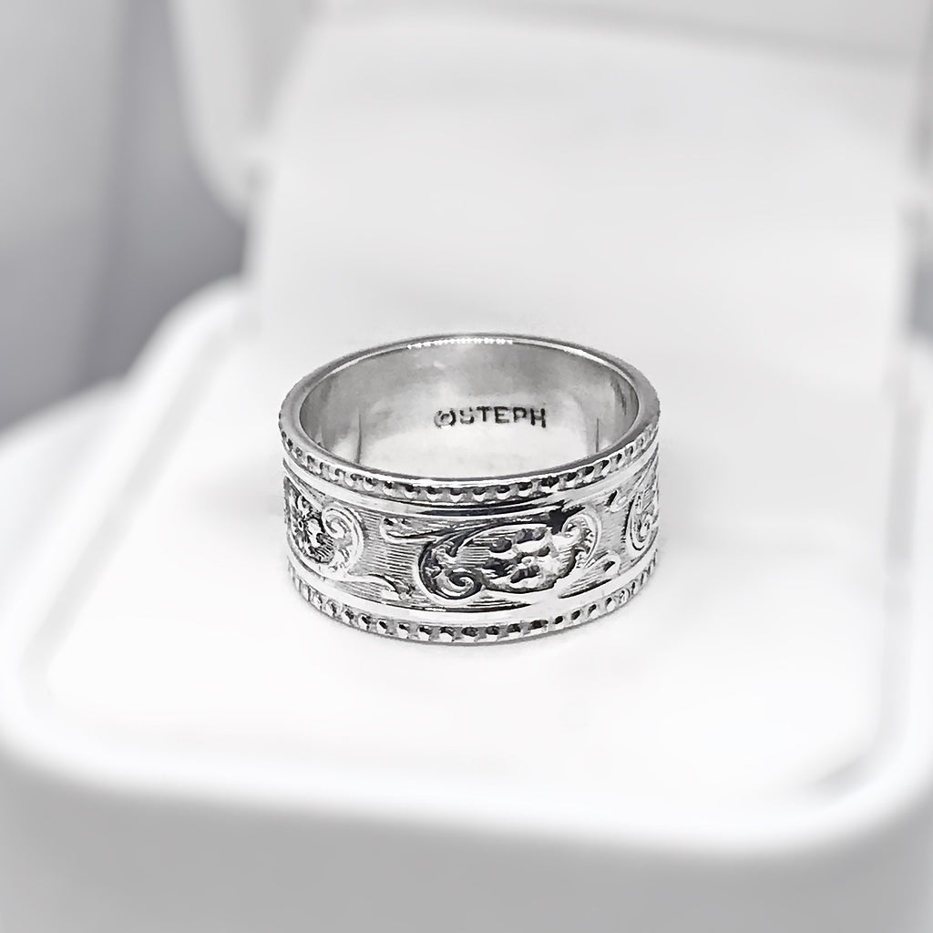 Ring Sterling Silver ring Plane Cigar Band Ring Handmade Ring Jewelry | eBay